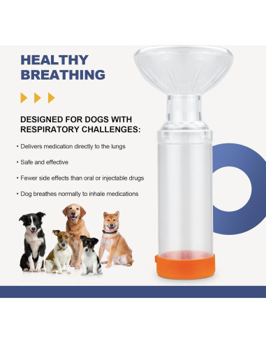 Espaciador de Inhalador para Mascotas Uwows con Máscara de Silicona