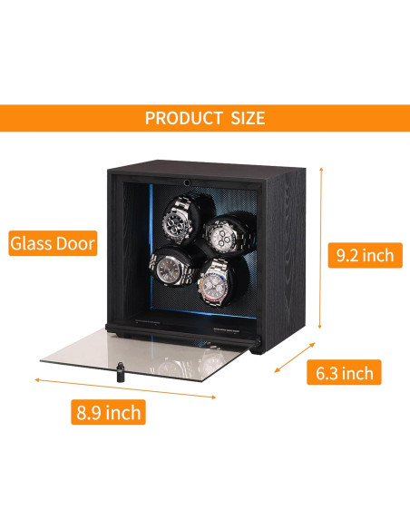 Enrollador de Relojes Automáticos RYLENE para 4 Relojes, Silencioso