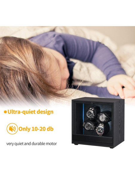 Enrollador de Relojes Automáticos RYLENE para 4 Relojes, Silencioso