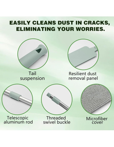 Plumero Extensible Genérico con Paños de Microfibra 96 cm