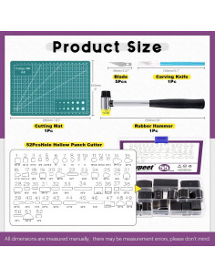 Kit de Herramientas de Cortador de Punch Hueco Swpeet 55Pcs 2