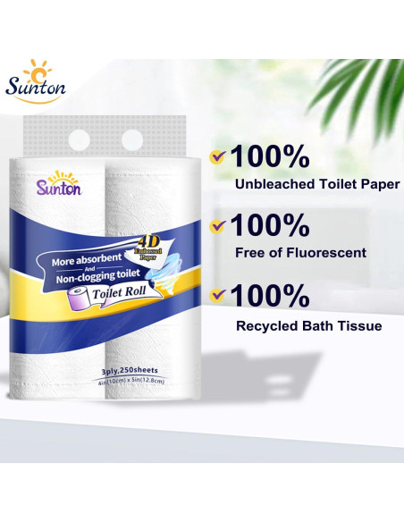Papel Higiénico Ultra Suave Sunton 3 Capas 24 Rollos Biodegradable