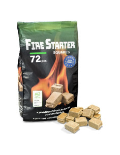 Iniciadores de Fuego Naturales Shop Square - 72 Cubos para BBQ y Camping