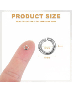 Anillas Abiertas de Acero Inoxidable uxcell 250pcs 5mm 2