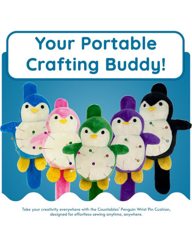 Almohadilla de Muñeca Pingüino Countables - Costura Práctica Púrpura