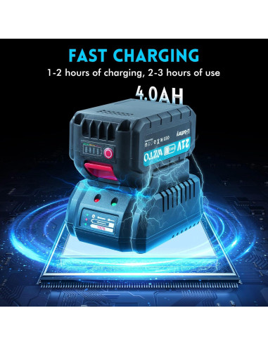 Llave de impacto inalámbrica 21V 1/2" 1000 N.m 3800RPM con 2 baterías