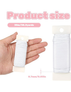 Alambre Floral Blanco 22 Calibre Tweruna 35m para Manualidades 2