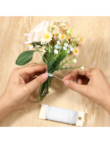 Alambre Floral Blanco 22 Calibre Tweruna 35m para Manualidades