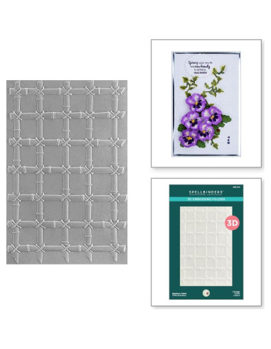 Carpeta de Embossing 3D Spellbinders Trellis de Bambú 13.97 cm