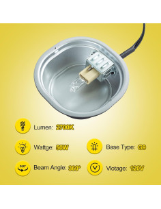 Kit Lámpara de Calor Reptil G9 CAVACHEW 50W con Capucha 2