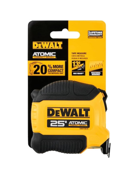 Cinta Métrica Atómica Dewalt 7.62 m con Freno de Dedo