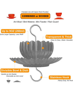 Moat para Hormigas HOLAHOMA Rojo 260ml - Alimentador Colibrí 2