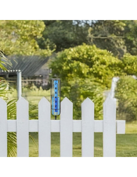 Pluviómetro 66 cm Apvok con Estaca de Metal para Jardín