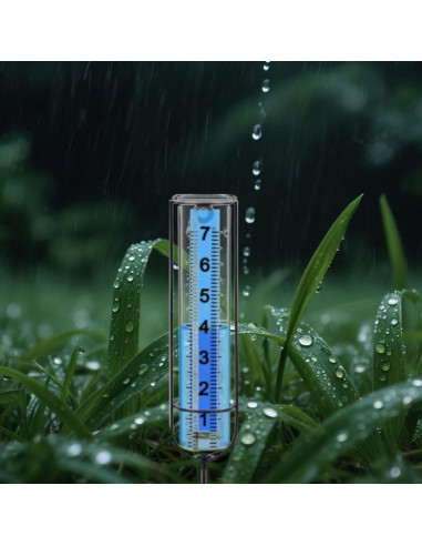 Pluviómetro 66 cm Apvok con Estaca de Metal para Jardín