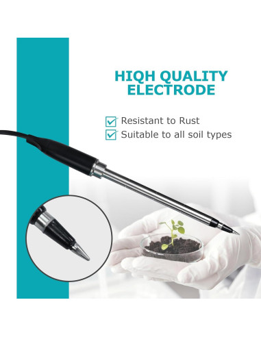 Medidor de Suelo Digital 2-en-1 Landtek EC y Temperatura