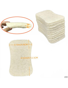 Paquete de 50 Esponjas de Lufa Natural ENLAYER 12.5x8cm 2
