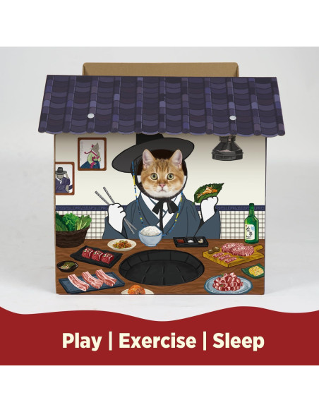 Casa Rascadora para Gatos SMILE PAWS 32x50x52cm Resistente