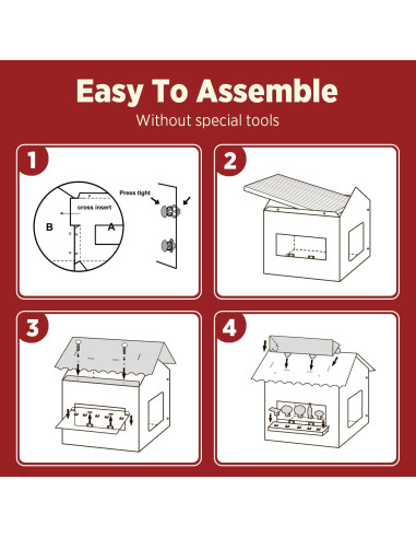 Casa Rascadora para Gatos SMILE PAWS 32x50x52cm Resistente