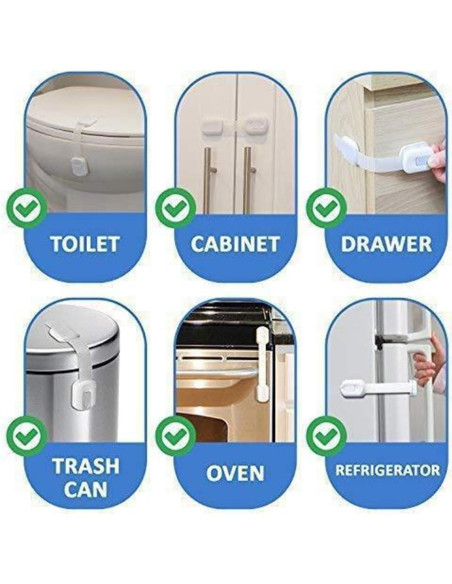 Bloqueos de Seguridad para Niños EYAKEG - Paquete de 4, Adhesivo