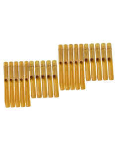 Tubes de Campana de Viento de Bambú Yardwe - 20 Piezas 20cm y 16cm