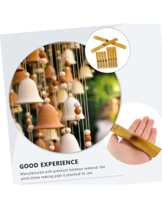 Tubes de Campana de Viento de Bambú Yardwe - 20 Piezas 20cm y 16cm 2