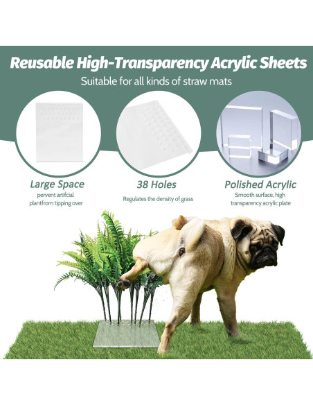 8 Piezas de Césped Falso para Entrenamiento de Perros Sysmashing