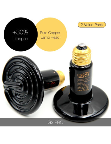 Emisor de Calor Cerámico 100W ReptiKing para Reptiles y Anfibios