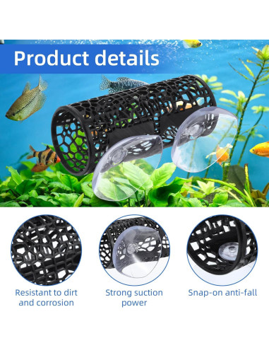 Hamaca y túnel para peces Betta LLOUSSAK - Negro 10x4.2 cm