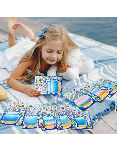 32 Hojas de Stickers de Animales Marinos Onsioesd - Manualidades Verano