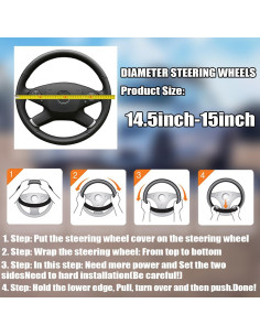 Funda de Volante BELOMI de Cuero 38 cm Antideslizante 2