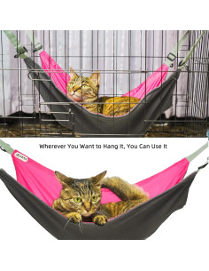 Hamaca para Gato QIPAN Extra Grande 66x51 cm Reversible Rojo 2