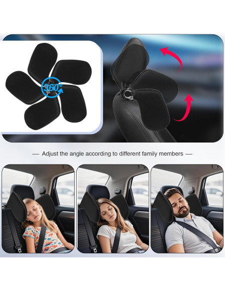 Almohada Reposacabezas Ajustable BBTO para Coche - Soporte 360