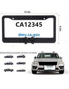 Marco de Placa de Licencia Brillante Bling Dynasty Negro 2