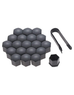 Tapas de Tuerca de Rueda Mtsooning 21 Pcs 2.11x2.51 cm Negro