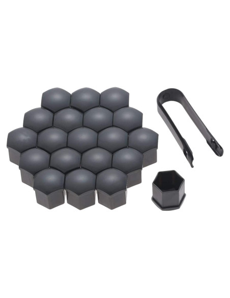 Tapas de Tuerca de Rueda Mtsooning 21 Pcs 2.11x2.51 cm Negro