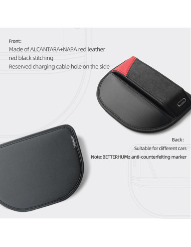 Caja de Almacenamiento Lateral para Asiento de Coche BETTERHUMZ Rojo Negro