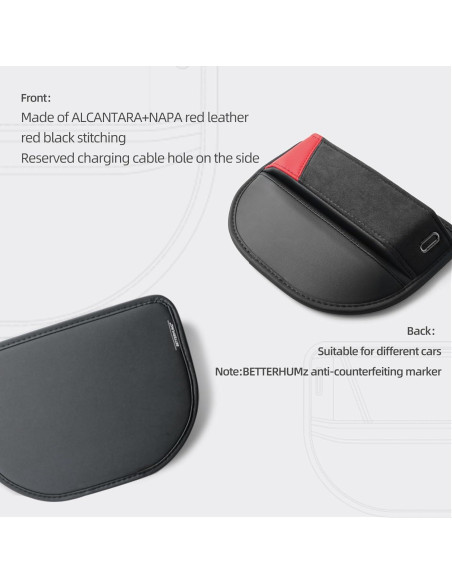 Caja de Almacenamiento Lateral para Asiento de Coche BETTERHUMZ Rojo Negro