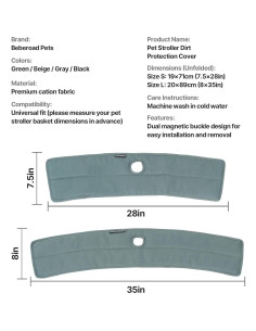Funda Antisuciedad Beberoad para Carrito de Mascotas Gris T3/T4/X2/X3 2