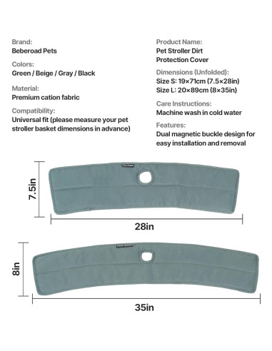 Funda Antisuciedad Beberoad para Carrito de Mascotas Gris T3/T4/X2/X3