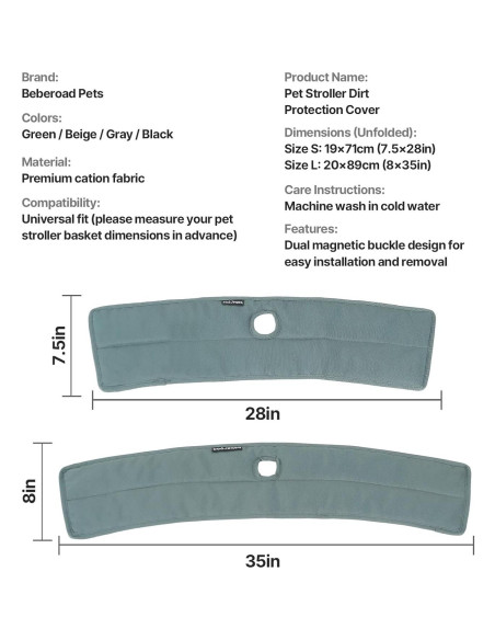 Funda Antisuciedad Beberoad para Carrito de Mascotas Gris T3/T4/X2/X3