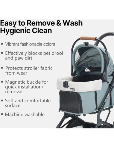 Funda Antisuciedad Beberoad para Carrito de Mascotas Gris T3/T4/X2/X3