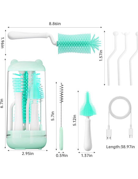 Kit de limpieza de biberones Koumolar 6 piezas verde