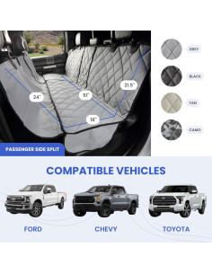 Cubierta de Asiento para Perros 4Knines - Lado Pasajero Negro 2