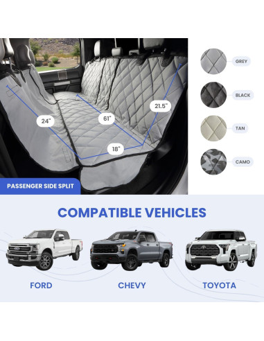 Cubierta de Asiento para Perros 4Knines - Lado Pasajero Negro