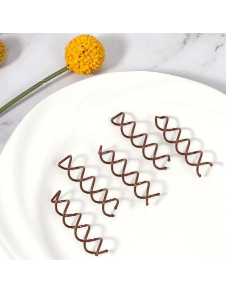 20 Pasadores de Cabello en Espiral Molain - Color Marrón