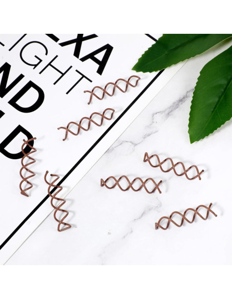 20 Pasadores de Cabello en Espiral Molain - Color Marrón