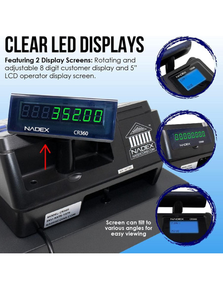 Caja Registradora Nadex CR360 Compacta 50 Departamentos