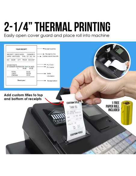 Caja Registradora Nadex CR360 Compacta 50 Departamentos