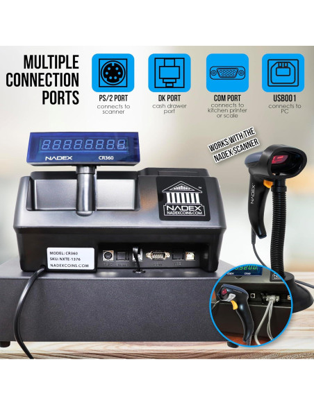 Caja Registradora Nadex CR360 Compacta 50 Departamentos