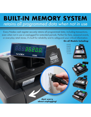 Caja Registradora Nadex CR360 Compacta 50 Departamentos
